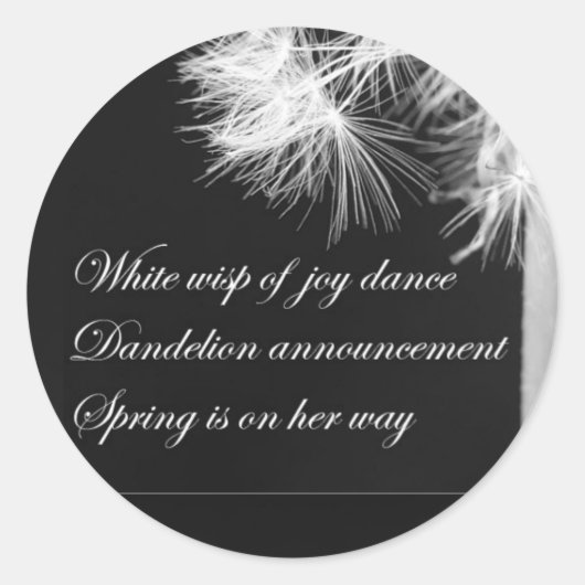Rond Sticker Dandelion Haiku (Devant)