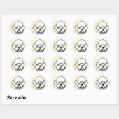 Rond Sticker Dandy Dinmont Terrier (Feuille)