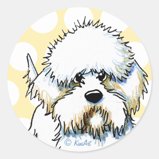 Rond Sticker Dandy Dinmont Terrier (Devant)