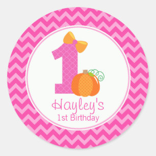 Rond Sticker d'anniversaire Citrouille de l'automne, Ci