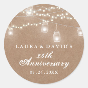 Rond Sticker d'anniversaire de Jardin rustique