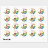 Rond Sticker d'anniversaire de la fête de la piscine po (Feuille)
