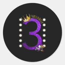 Sticker d'anniversaire de la princesse MUA trois n