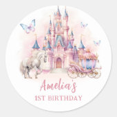 Rond Sticker d'anniversaire de la princesse Unicorn (Devant)