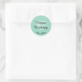 Rond Sticker d'anniversaire doux Turquoise (Sac)