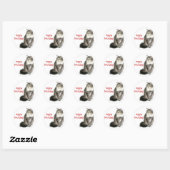 Rond Sticker d'anniversaire du chat-coon du Maine (Feuille)