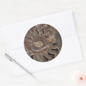 Rond Sticker d'anniversaire Fossil Ammonite Shell (Enveloppe)