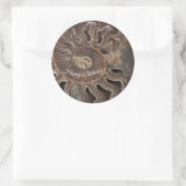 Rond Sticker d'anniversaire Fossil Ammonite Shell (Sac)