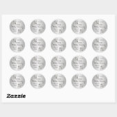 Rond Sticker d'anniversaire gris argenté (Feuille)