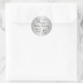 Rond Sticker d'anniversaire gris argenté (Sac)