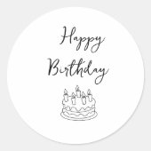 Rond Sticker d'anniversaire heureux (Devant)