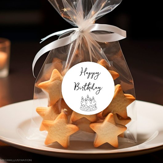 Rond Sticker d'anniversaire heureux