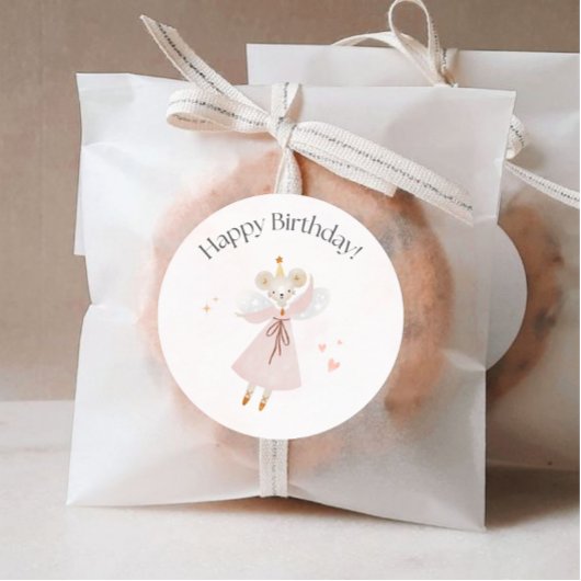 Rond Sticker d'anniversaire heureux, mignonne conceptio