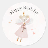 Rond Sticker d'anniversaire heureux, mignonne conceptio (Devant)