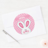 Rond Sticker d'anniversaire lapin personnalisé (Enveloppe)