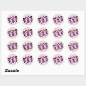 Rond Sticker d'anniversaire papillon (Feuille)