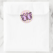 Rond Sticker d'anniversaire papillon (Sac)