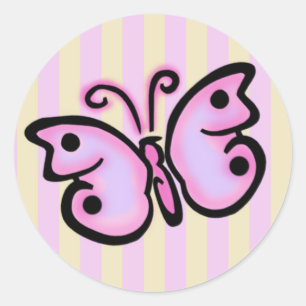 Rond Sticker d'anniversaire papillon