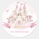 Rond Sticker d'anniversaire Pink Fairytale Princess Cas (Devant)