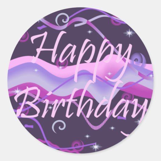Rond Sticker d'anniversaire pour fille (Devant)