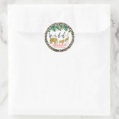 Rond Sticker d'anniversaire pour filles Wild Safari à t (Sac)