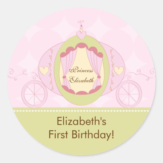 Rond Sticker d'anniversaire Princess Pretty Royal Carri (Devant)