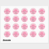 Rond Sticker d'anniversaire rose Princess Crown (Feuille)