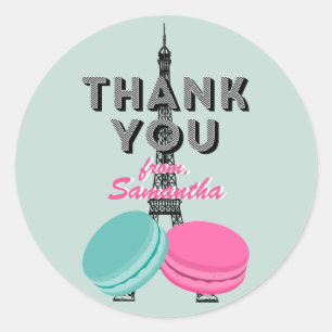 Rond Sticker d'anniversaire sweet sixteen Paris Merci