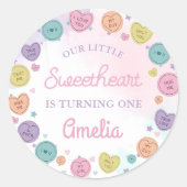 Rond Sticker d'anniversaire Sweetheart Candy Valentine (Devant)