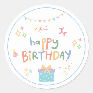 Rond Sticker d'anniversaire très heureux