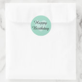 Rond Sticker d'anniversaire Turquoise doux (Sac)