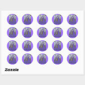 Rond Sticker d'anniversaire violet Wisteria Boss (Feuille)