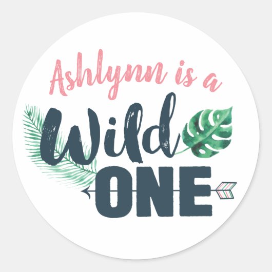 Rond Sticker d'anniversaire Wild One (Devant)