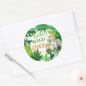 Rond Sticker d'anniversaire Wild One Safari (Enveloppe)
