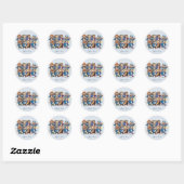 Rond Sticker d'aquarelle de bande de hérisson (Feuille)