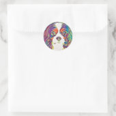 Rond Sticker d'art arc-en-ciel Cavalier King Charles (Sac)