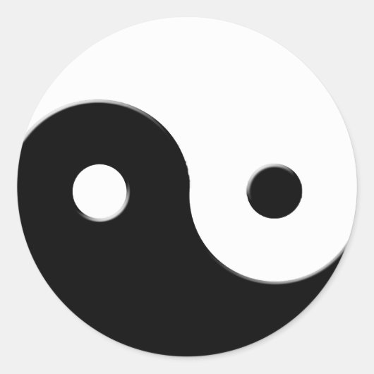 Rond Sticker d'art asiatique Yin & Yang (Devant)