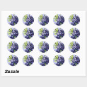 Rond Sticker d'art aux fleurs violettes (Feuille)