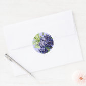 Rond Sticker d'art aux fleurs violettes (Enveloppe)