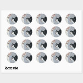 Rond Sticker d'art Cocker Spaniel et Santa Claus (Feuille)
