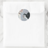 Rond Sticker d'art Cocker Spaniel et Santa Claus (Sac)