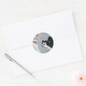 Rond Sticker d'art Cocker Spaniel et Santa Claus (Enveloppe)