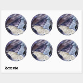 Rond Sticker d'art corbeau blanc (Feuille)