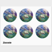 Rond Sticker d'art Dolphin Dream (Feuille)