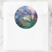 Rond Sticker d'art Dolphin Dream (Sac)