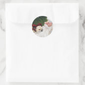 Rond Sticker d'art du Chihuahua et du Père Noël (Sac)