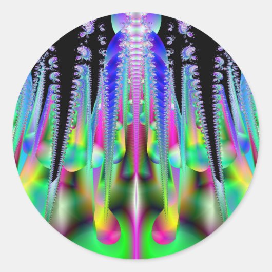 Rond Sticker d'art fractal de Rocket psychotique (Devant)