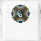 Rond Sticker d'art fractal vert Yin Yang Aqua (Sac)