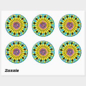 Rond Sticker d'art Mandala Oeil de Horus Sunflower (Feuille)