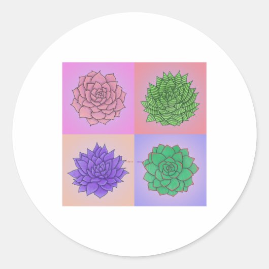 Rond Sticker d'art pop succulent (Devant)